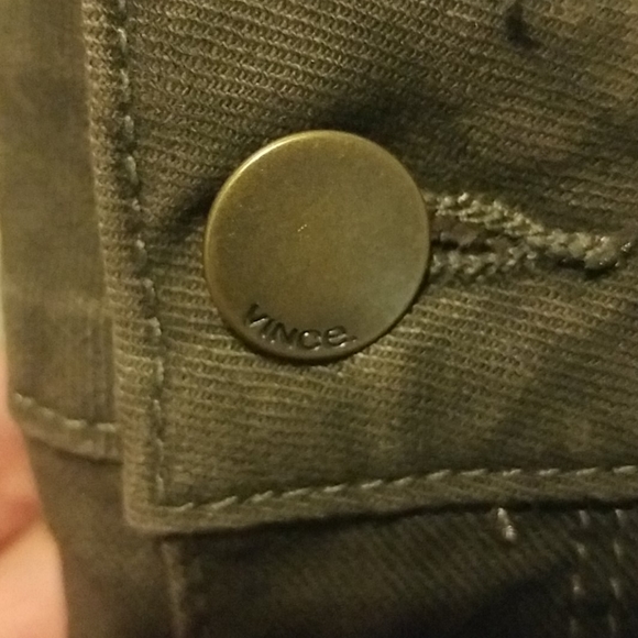 Vince Olive Green Cropped Skinny Jeans - size 24 - Picture 7 of 8